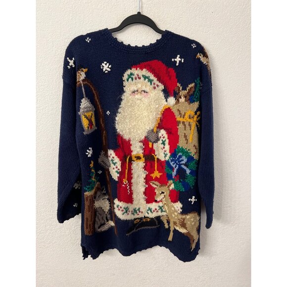 Signature by Northern Isles Hand-Knit Santa Sweater women size XL - Picture 3 of 7